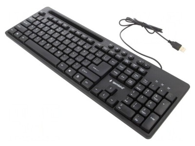 Tastatură USB Neagră cu Cablu 1,5m US Layout foto