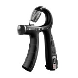 Flexor pentru mana, antebrat, 5-60 kg, contor electronic, maner antiderapant, ergonomic, otel inoxidabil ABS, 16 x 9 x 2 cm, negru