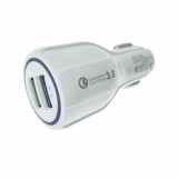 Cumpara ieftin Incarcator auto rapid Qualcomm QC 3.0, 2 x USB, 36W, 3.1A, alb