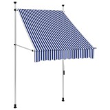 Cumpara ieftin Gossi copertina retractabila manual, dungi albastru si alb, 100 cm