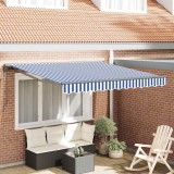 vidaXL Cortina Retractabilă Albastru și Alb 350x250 cm țesătură 3330200