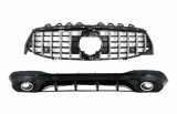 Difuzor Bara Spate cu Ornamente Evacuare si Grila Centrala Crom Mercedes CLA X118 Shooting Brake C118 Coupe Sport Line (2019-up) CLA35 GT-R Design Aer