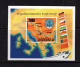 Iugoslavia 1988 - Conferința tarilor Dunărene, harta, colita neuzata