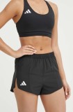 adidas Performance pantaloni scurți de alergare Adizero Essentials culoarea negru, neted, high waist, IN8707
