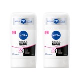 Set 2x Deodorant stick NIVEA Black&amp;amp;White 72h Clear, pentru femei, 50 ml