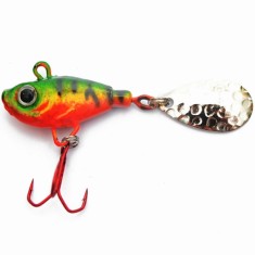Spinnertail Profi Blinker Spinner Jig Fish, Green Fire Tiger, 13g