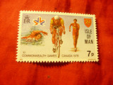 Serie Insula Man 1978 - Sport - Commonwealth - Ciclism , 1 valoare, Nestampilat