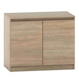 Cumpara ieftin Comoda cu 2 usi din mdf maro stejar sonoma Hany 90x49x73 cm