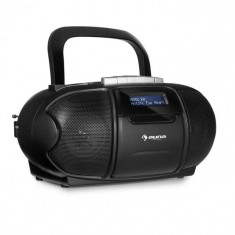 Auna BEEBOY DAB BOOMBOX GHETTOBLASTER, casetofon pe casete, usb, cd, mp3, negru foto