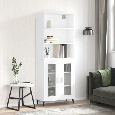 vidaXL Dulap &amp;icirc;nalt, alb, 69,5x34x180 cm, lemn compozit 3189333 foto