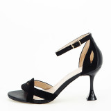 Sandale elegante negre cu toc conic OR141