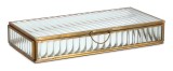 Cutie bijuterii sticla metal auriu Tehri 25x12,5x4h