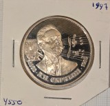 Russia, Rusia, Federatia Rusa, 2 Rouble Ruble, 1997, Y#550, argint, proof, A.N. Skryabin