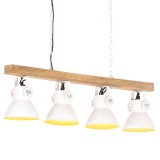 Lampa suspendata industriala, alb, lemn de mango, E27 GartenMobel Dekor