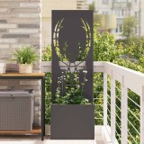 Cumpara ieftin Ghiveci de Grădină cu Panou Decorativ Negru 50 x 140 cm