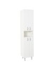 Dulap Baie Coloana GN0021 Alb Lucios, 35x31.6x166 cm, PAL, 5 Rafturi, 4 Usi, Picioare Reglabile