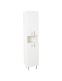 Dulap baie tip coloana GN0021, Pal lucios, 5 rafturi, 4 usi, picioare reglabile, 35x31.6x166 cm