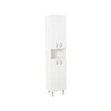 Dulap baie tip coloana GN0021, Pal lucios, 5 rafturi, 4 usi, picioare reglabile, 35x31.6x166 cm