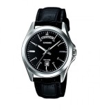 Casio Day-Date Ceas Quartz pentru Bărbați cu Curea Neagră din Piele 39.8mm