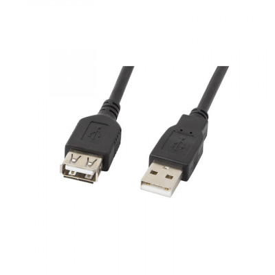 Cablu prelungitor Lanberg CA-USBE-10CC-0050-BK, USB 2.0 AM-AF 5m, Negru foto
