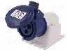 Conector alimentare AC, IEC 60309, IP44, 16A, 380/415V AC, 3 pini, Famatel - 23297