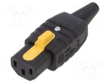 Conector alimentare AC SCHURTER C13 mufă mamă 10A 250VAC pe cablu