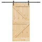 VidaXL Ușă glisantă cu set de feronerie 80x210 cm, lemn masiv de pin