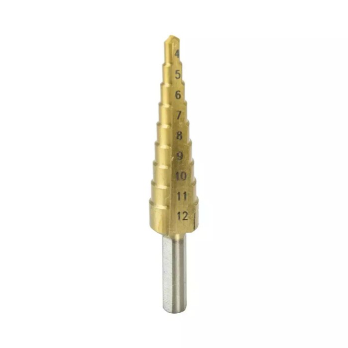 Burghiu treptat 4-12mm, hss, tin