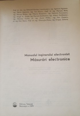 MASURARI ELECTRONICE - COORDONATOR EDMOND NICOLAU foto