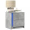 vidaXL Noptiere cu lumini LED, 2 buc., gri beton, lemn prelucrat 852054