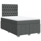 Cumpara ieftin Pat box spring cu saltea, gri inchis, 120x190 cm, textil