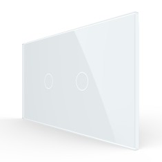Intrerupator Simplu + Simplu cu Touch LIVOLO cu Rama Din Sticla, Standard Italian, 4M SmartElectro IntelligentHouse