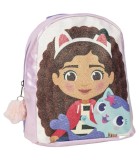 Rucsac copii Cerda Gabby's Dollhouse cu Sclipici, 19x23x8 cm, 1-3 ani, Poliuretan