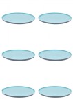 Set farfurii 6 piese, intinse de plastic, Turcoaz Gri, diametru 25 cm