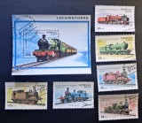 Sahara Occidentală (1997) - Serie completă Timbre + Coliță "Istoria Locomotivelor cu Abur " (Obliterat / Ștampilat) VRT1