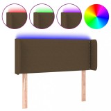 Cumpara ieftin Tablie de pat cu LED, maro inchis, 93x16x78/88 cm, textil