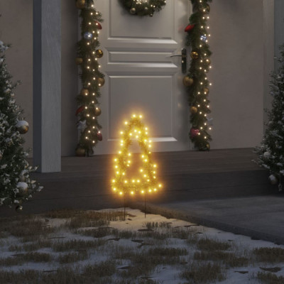 vidaXL Decor brad cu lumini de Crăciun cu țăruși 3 buc. 50 LED 30 cm foto