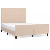 Cumpara ieftin Cadru de pat cu tablie, cappuccino, 140x200 cm, piele ecologica