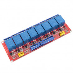 Modul de comanda cu 8 relee la 5V cu optocuplor pentru Arduino