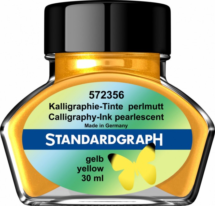 Cerneala perlata caligrafie galbena Standardgraph 30 ml