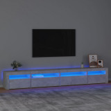 Comoda TV cu lumini LED, gri beton, 270x35x40 cm GartenMobel Dekor, vidaXL