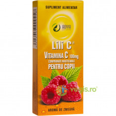 Vitamina C cu Aroma de Zmeura pentru Copii 100mg 30cpr