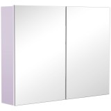 HOMCOM Dulapior de Baie cu Oglinda si 3 Rafturi din MDF Violet 80 x 60 x 15cm | Aosom Romania