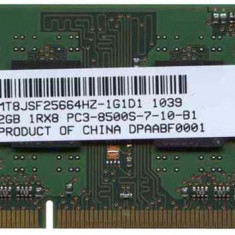 Memorii Laptop Micron 2GB DDR3 8500S 1066Mhz CL7