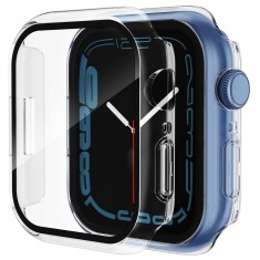 Husa + folie Apple Watch 7 41mm Asteroid GSM Defense, transparenta (Pachet 360&deg;)