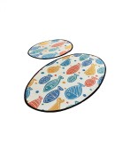 Set 2 Covorase baie Fish Colorful, 60 x 100 cm, 50 x 60 cm, Antiderapant, Multicolor