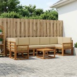 Cumpara ieftin Set de canapele de exterior 8 buc. 7-Locuri Natural si Bej