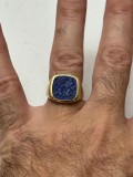 INEL AUR 18K - &quot;GHIUL&quot; Barbati - Sigiliu - Lapis Lazuli - 15.6g - 495lei/gr.