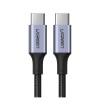 Cablu Date si Incarcare USB Type-C la USB Type-C UGREEN, 2 m, PD/QC 3.0 , 5A, 100W, Gri