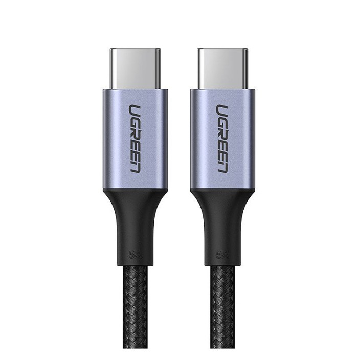 Cablu Date si Incarcare USB Type-C la USB Type-C UGREEN, 2 m, PD/QC 3.0 , 5A, 100W, Gri